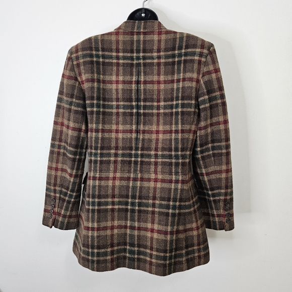 VTG Lauren Ralph Lauren Tartan Plaid Wool Blazer Women's Sz 8 Equestrian Safari - Picture 6 of 14